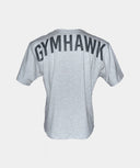 Playera oversize de entrenamiento para gym color gris - vista trasera