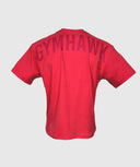 Playera oversize de entrenamiento para gym color rojo - vista trasera