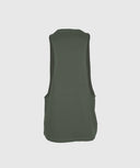 Playera tank top de entrenamiento para gym color olivo - vista trasera