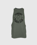 Playera tank top de entrenamiento para hombre color olivo - vista frontal